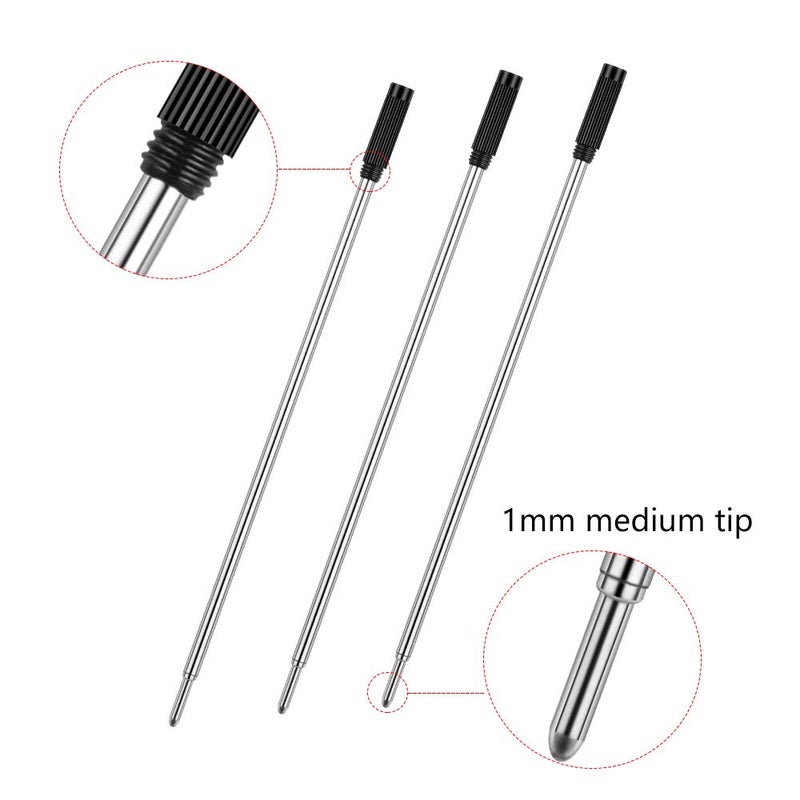 Unibene Cross Compatible Ballpoint Pen Refills 20 Pack, 1.0mm Medium Point-10 Black & 10 Blue, Smooth Writing Replaceable German Ink Refill - Image 3